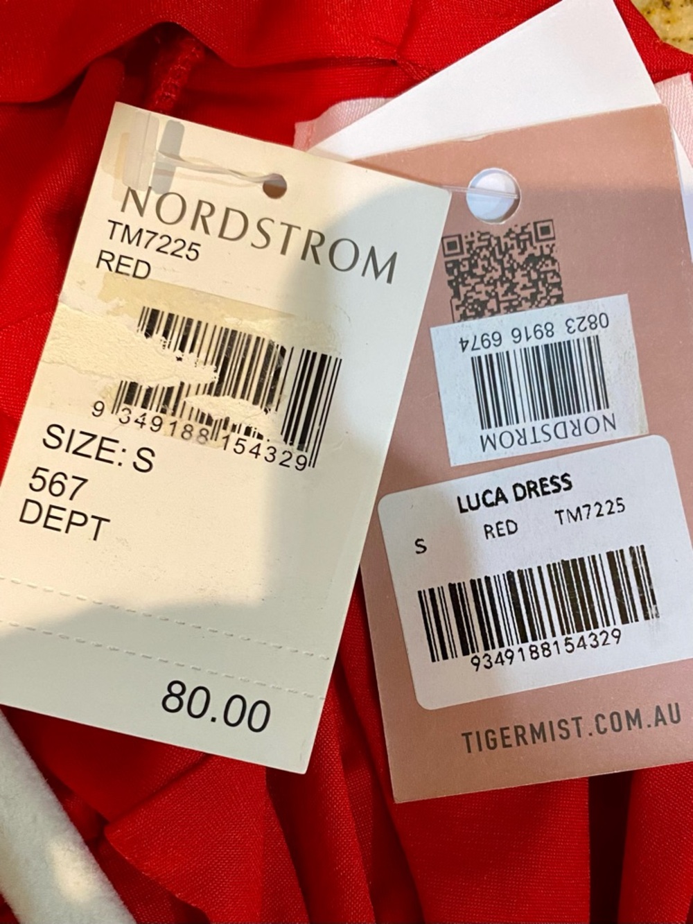 Tiger Mist Luca Dress, Red, Size Small NWT - Picture 5 of 8